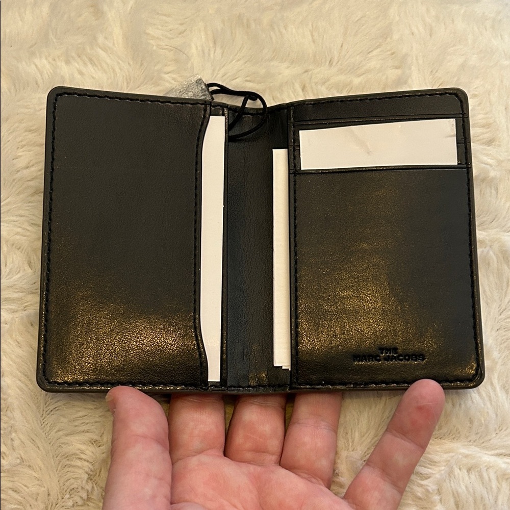NWT $110 Marc Jacobs Slim Pebble Leather Card - Cement - Picture 6 of 9